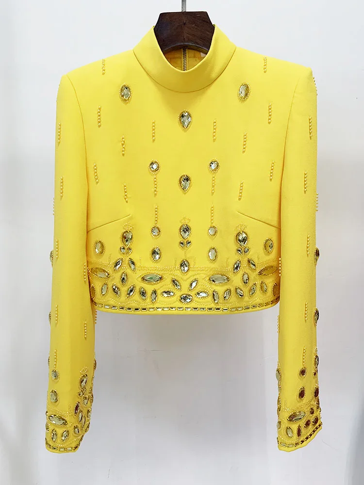 Ensemble de mini jupe courte pour femme, col montant, fermeture éclair au dos, piste trempée, haut de gamme, ET, créateur le plus récent, 2 pièces,