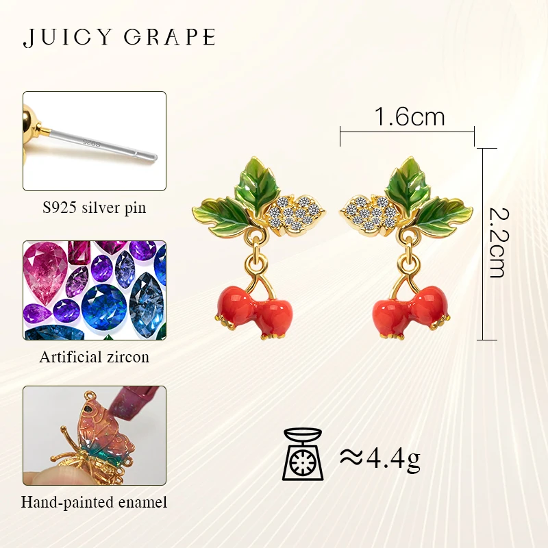 Fruit Earrings for Women s925 Silver Pin Fashion Statement Trendy Enamel Earrings 2024 Fashion Korean Wedding Romantic Jewelry