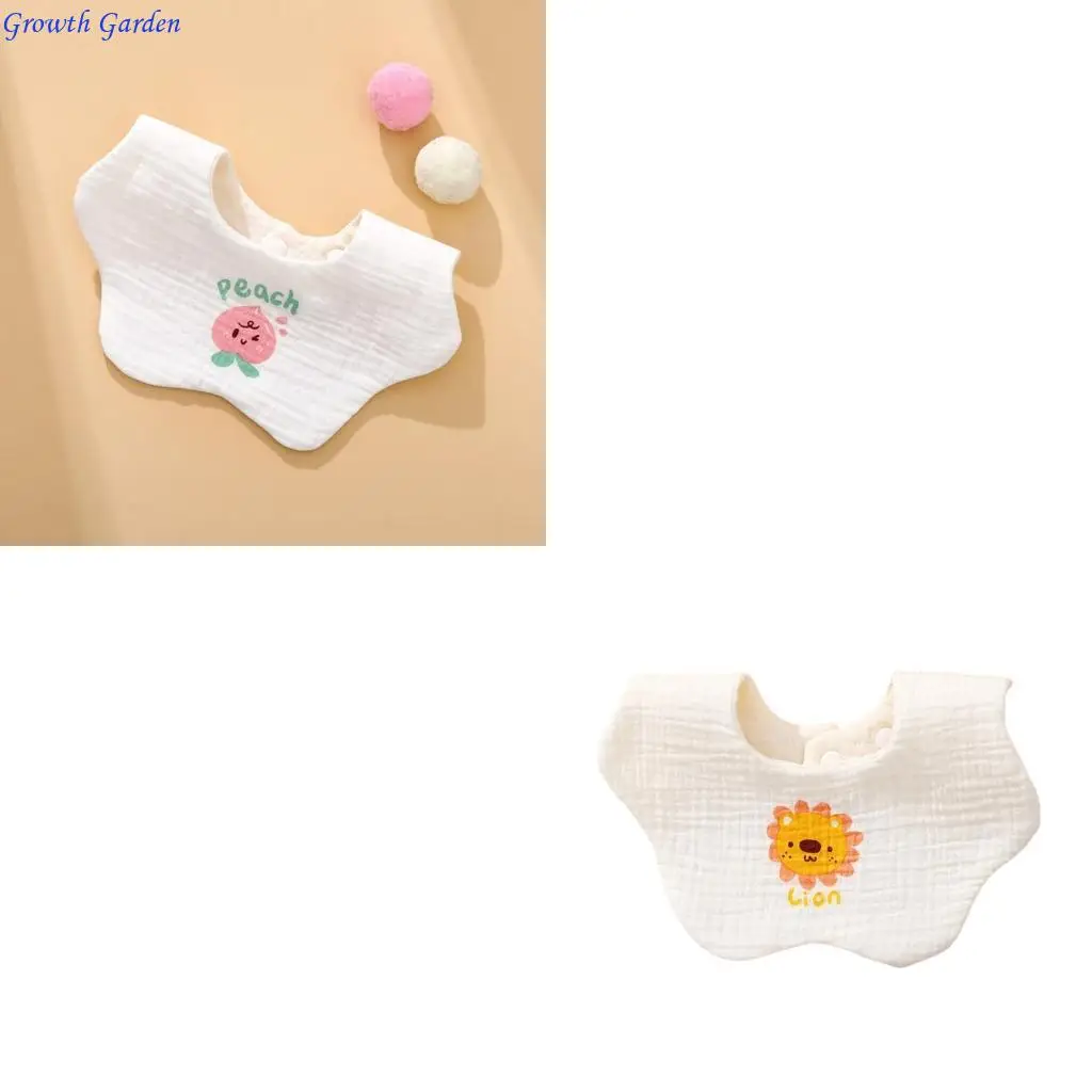 

Cotton Drooling Apron 360 Degree Rotating Burp Cloths Feeding Bib Petal Nursing Bib with Cartoon Pattern for Baby E65D