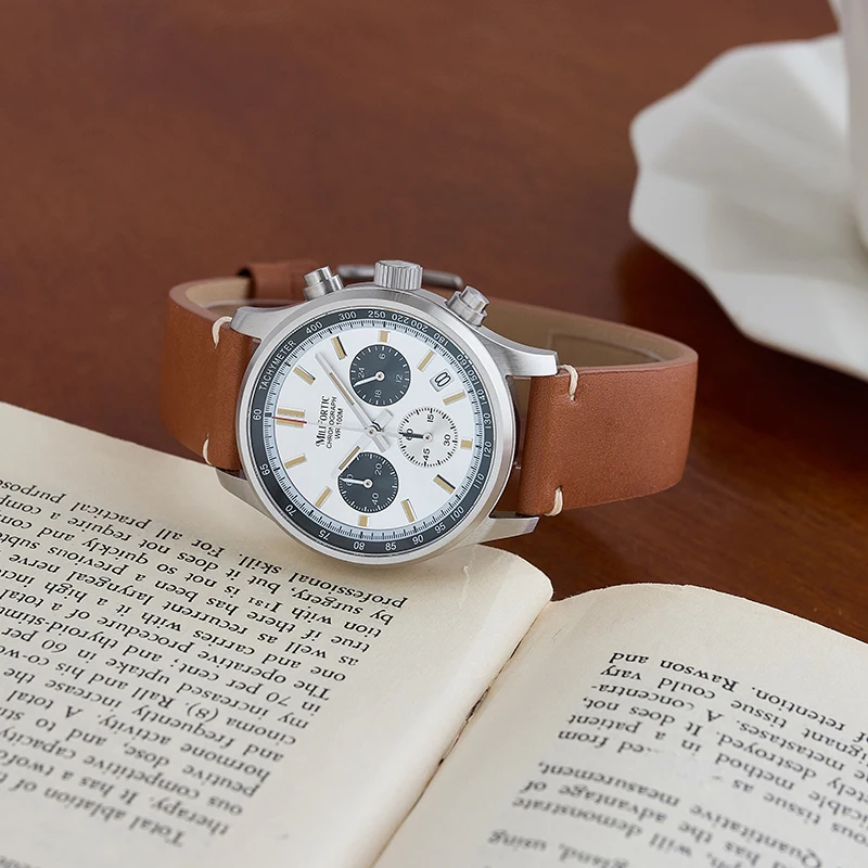 Milifortic ساعة كوارتز رجالية فاخرة فستان الأعمال ساعات R079 الياقوت كريستال كلاسيكي 3 الطلب الفرعي كرونوغراف VK63 مقاوم للماء