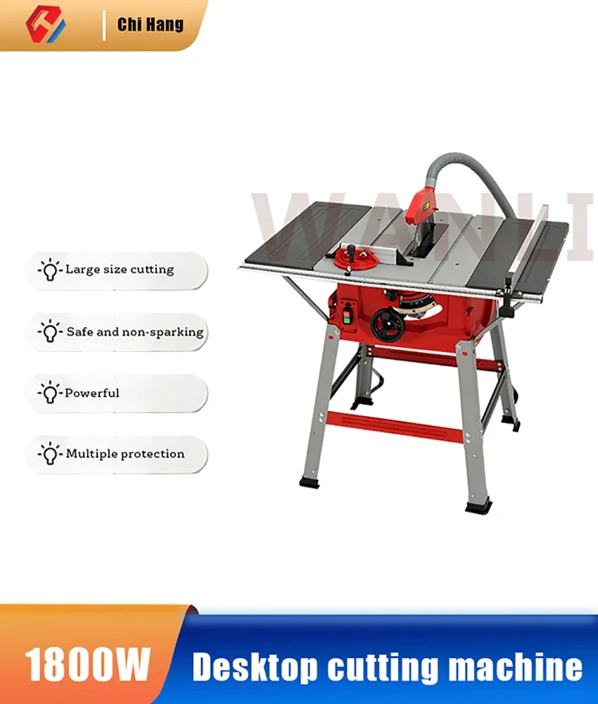 

10 Inch Desktop Cutting Machine Wood Cutting Machine 220V/1800W Woodworking Sliding Table Saw Electric Saw Cutting Board Tool