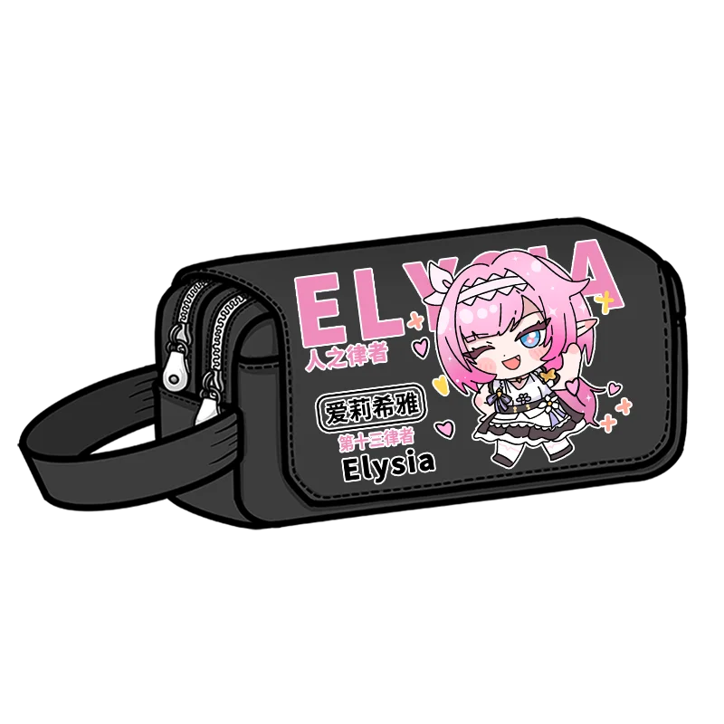 Honkai Impact 3 Game Anime Cos Bronya Theresa Elysia Kiana Simple Double-layer Large Capacity Portable Cartoon Pencil Case Gift