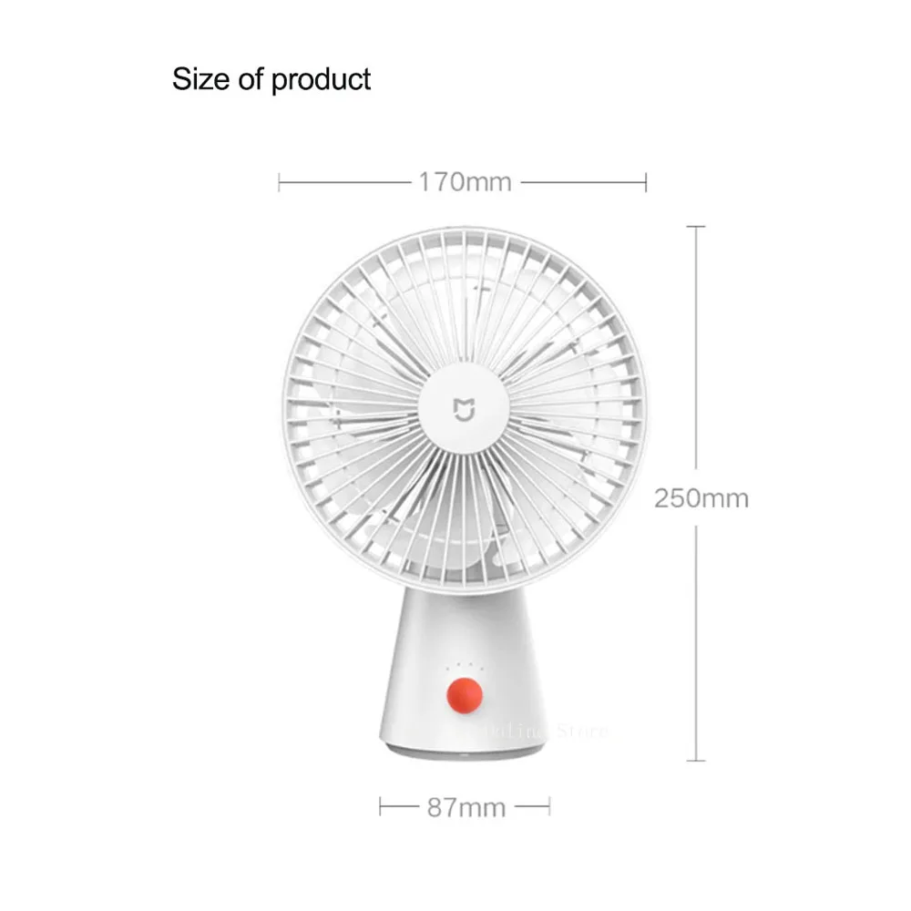 Imagem -06 - Xiaomi Mijia-mini Ventilador Portátil de Mesa Elétrica Usb Recarregável Portátil sem Fio Refrigeração a ar Pequeno Velocidades de Velocidade