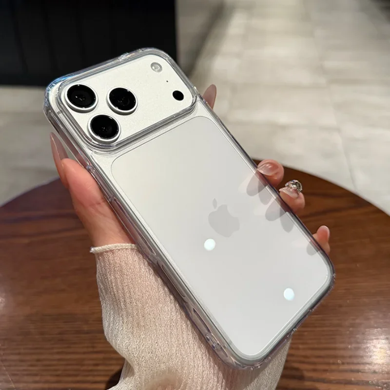 Clear Hard Acrylic Phone Case For iPhone 17 Air 16 15 14 13 12 11 Pro Max XS XR X Plus Soft Shockproof Bumper Cover