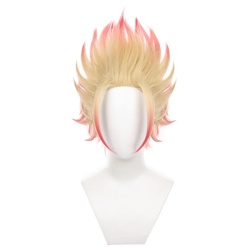 Anime Blue Lock Ryusei Shido Cosplay Wig Gradient Hair Paris X Gen Gold Pink Short Wig Heat-resistant Fiber Rose Cap Free Net