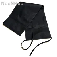 NooNRoo 100% bolsa de algodón para caña de pescar con mosca de 4 secciones en blanco tela de color negro bolsa de caña de pescar con mosca de alta calidad 3 unids/bolsa