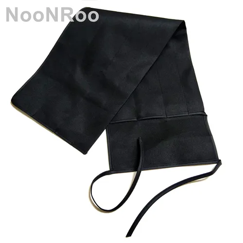 NooNRoo 100% bolsa de algodón para caña de pescar con mosca de 4 secciones en blanco tela de color negro bolsa de caña de pescar con mosca de alta calidad 3 unids/bolsa