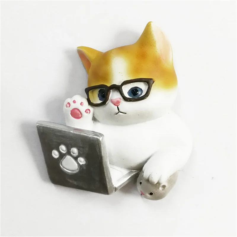 1Pcs Fridge Magnets Cartoon Creative Cat Fridge Magnets Decorative Stickers