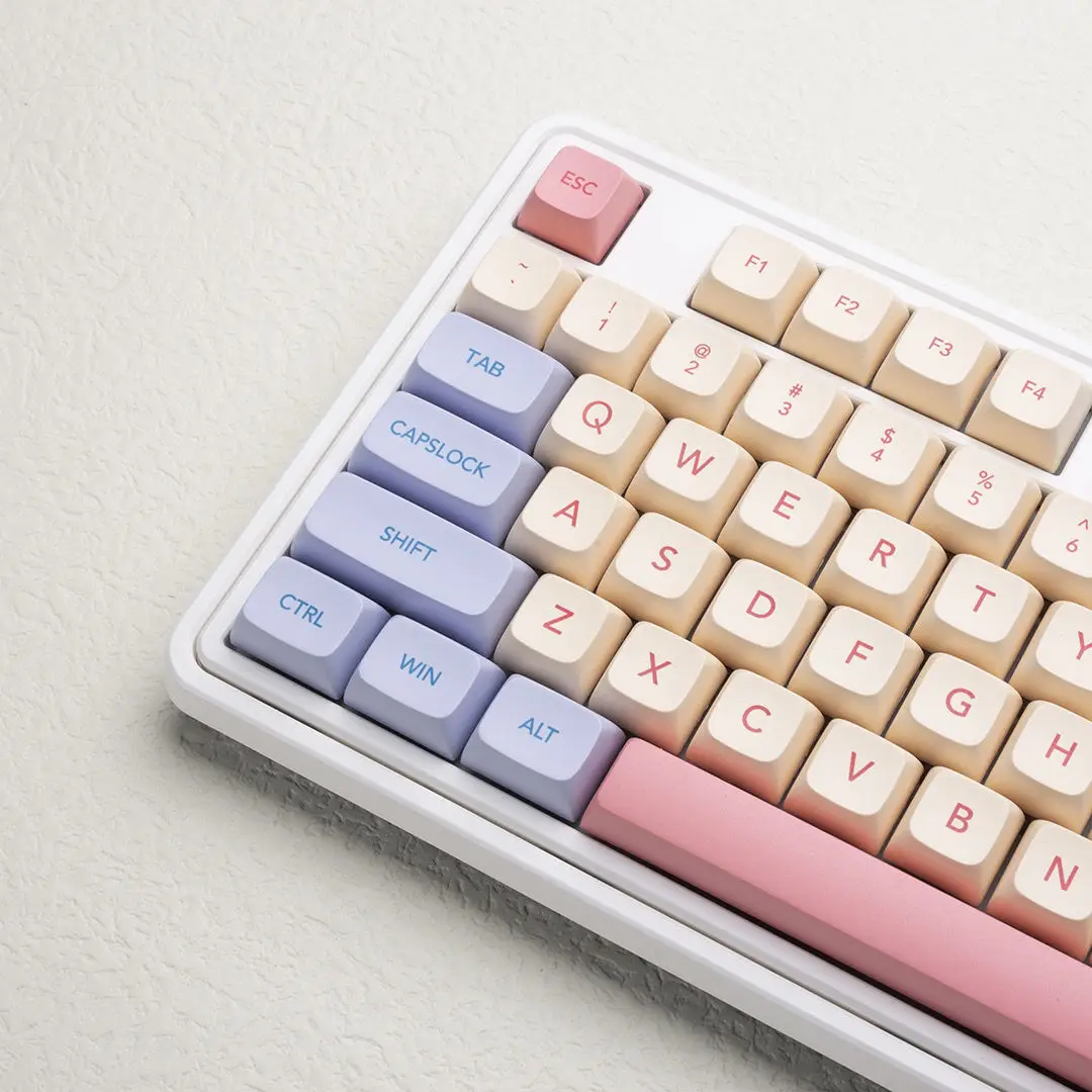 

132 keys Russian Japanese Korean Marshmallow Keycaps XDA Profile PBT Key Caps For Cherry MX Switch Mechanical Keyboard Custom