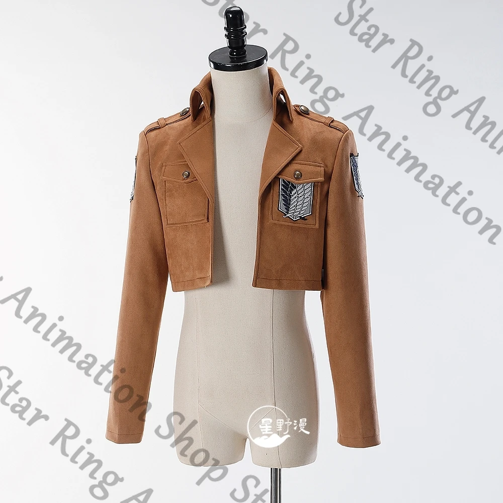 

Attack on Titan Suede Leather Jacket Anime Coat Wrap Surcoat Cospaly Clothing Dress Up Cartoon Gift Decorate