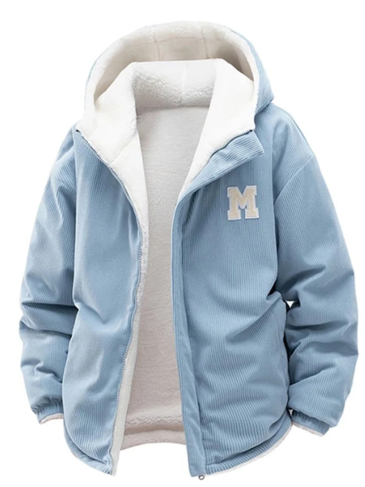 

Мужская зимняя утепленная хлопковая куртка с капюшоном на меху из овчины, с вышивкой, теплая верхняя одежда, молодежная модная повседневная свободная модель