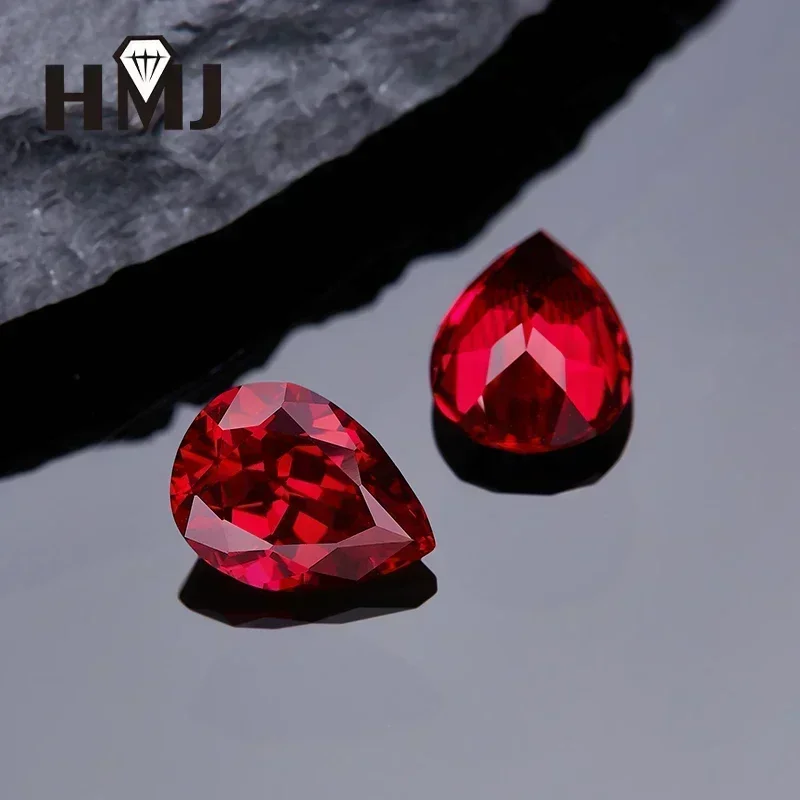 Lab Grown Ruby Certified Ruby Pigeon Blood Red Ruby Pear Cut AGL Certified Heart Shape 0.5ct 1ct DIY Beads for Jewelry Making