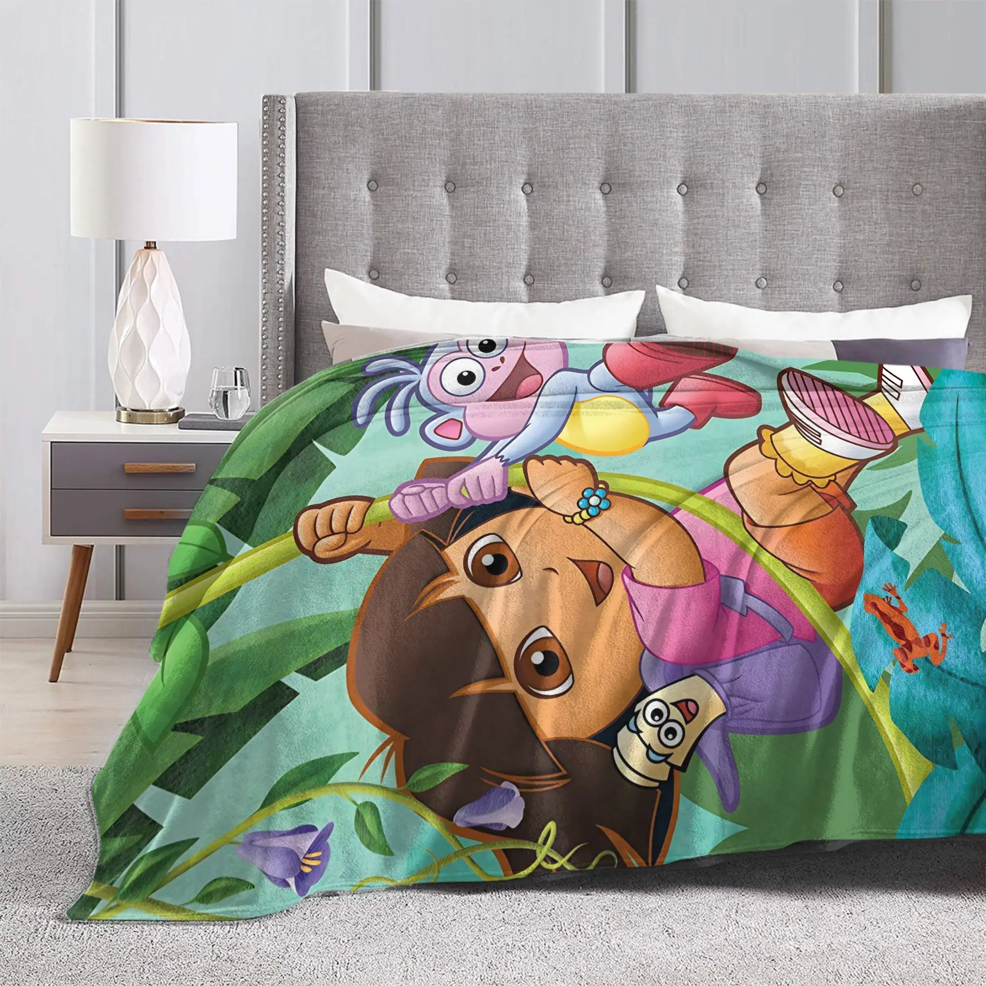 دوراس المستكشف (3) بطانية ناعمة دافئة نزهة أفخم رمي بطانية مضحك الأريكة السرير الفانيلا المفرش أريكة غطاء سرير #3