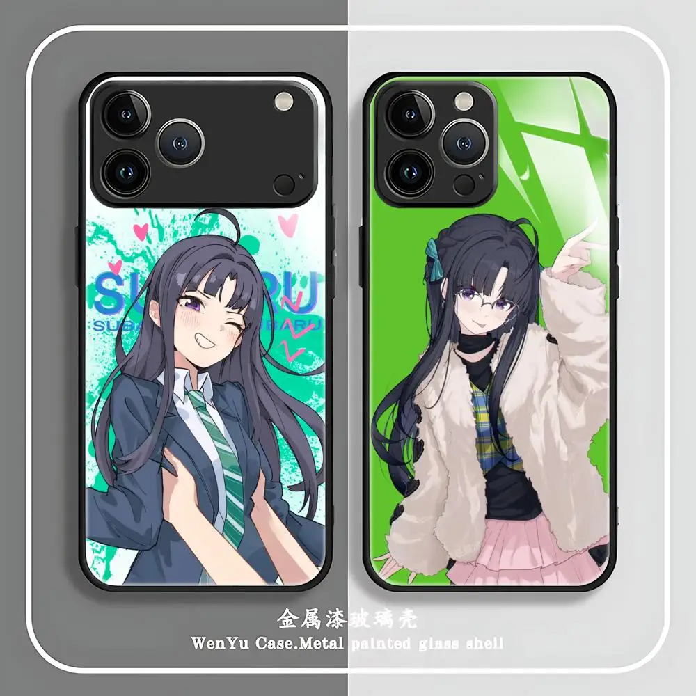 حافظة لهاتف آيفون 17 16 e 15 14 13 12 11 X XR XS Plus Mini Pro Max حافظة مغناطيسية زجاجية من Awa Subaru 486