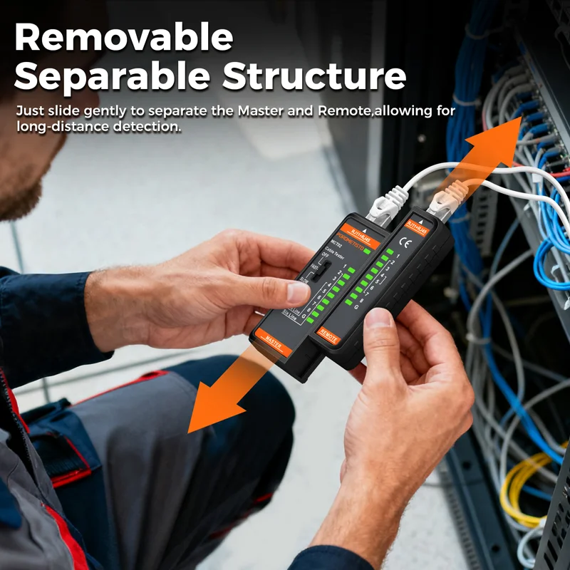 MCT02 네트워크 케이블 테스터 네트워킹 와이어 전화선 탐지기 추적기 RJ11 RJ45 LED 상태 표시기 NC/HDMI 수리