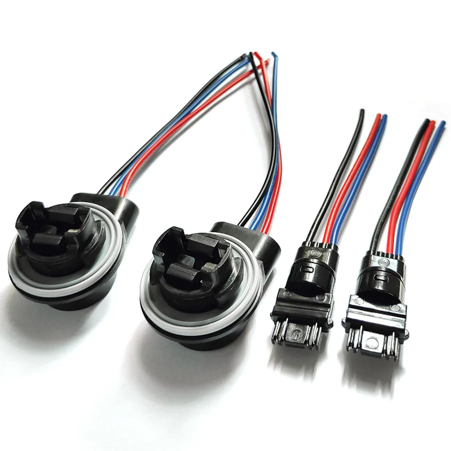 

2Pcs T25 3157 3057 3457 4157 P27/7W Socket Connector Adapter Male Female Plug Base Extended Wire