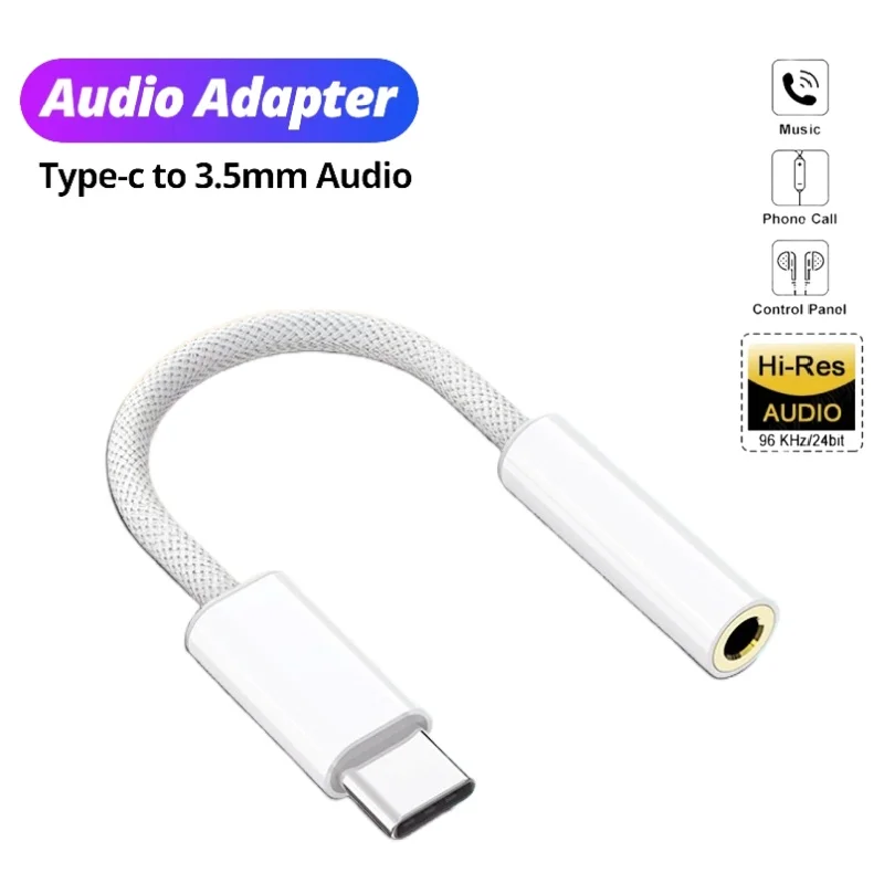 USB C auf 3,5 mm Klinke Audio-Adapter Typ C auf Kopfhörer-Aux-Klinkenadapter für iPhone 15-Serie Samsung S24 iPad Pro MacBook