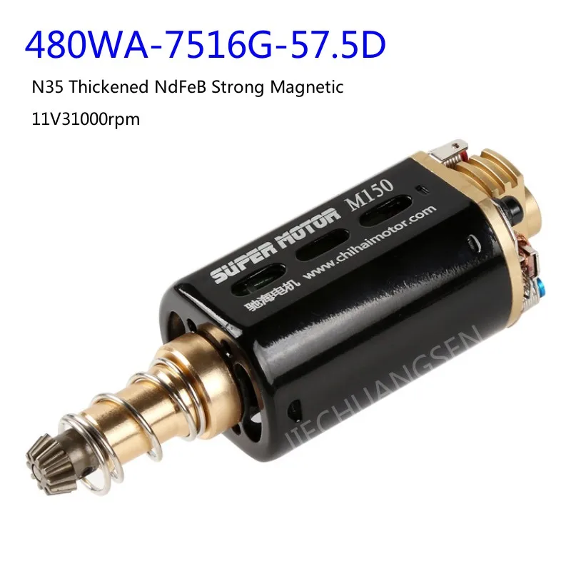 

480WA-7516G-57.5D DC High Torque N35 Thickened NdFeB Strong Magnetic M150 Motor 11.1V 33000rpm For Transmitter of No.2 Wave Box