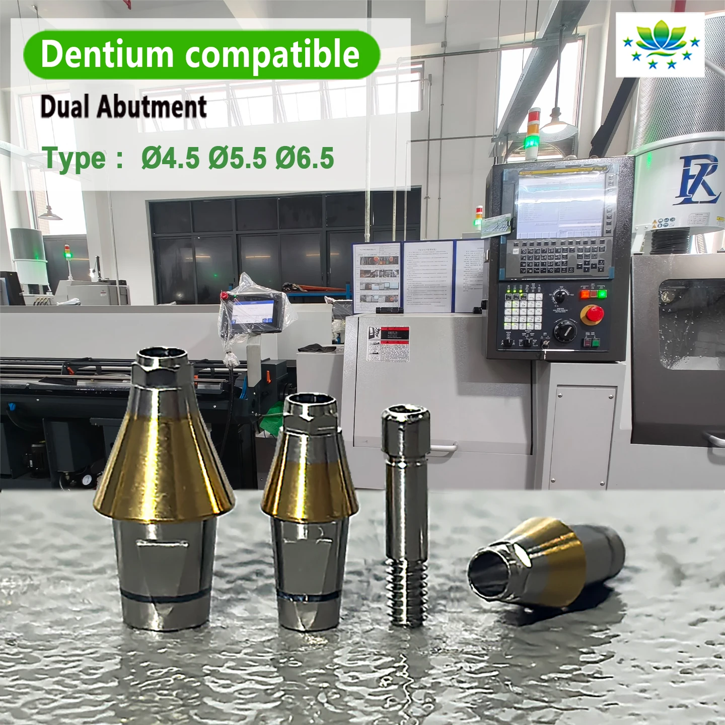 For Dentium Grade 5 Titanium Dental Abutment Parts Transfer Straight Abutment with Screw Medical Consumables Factory sales