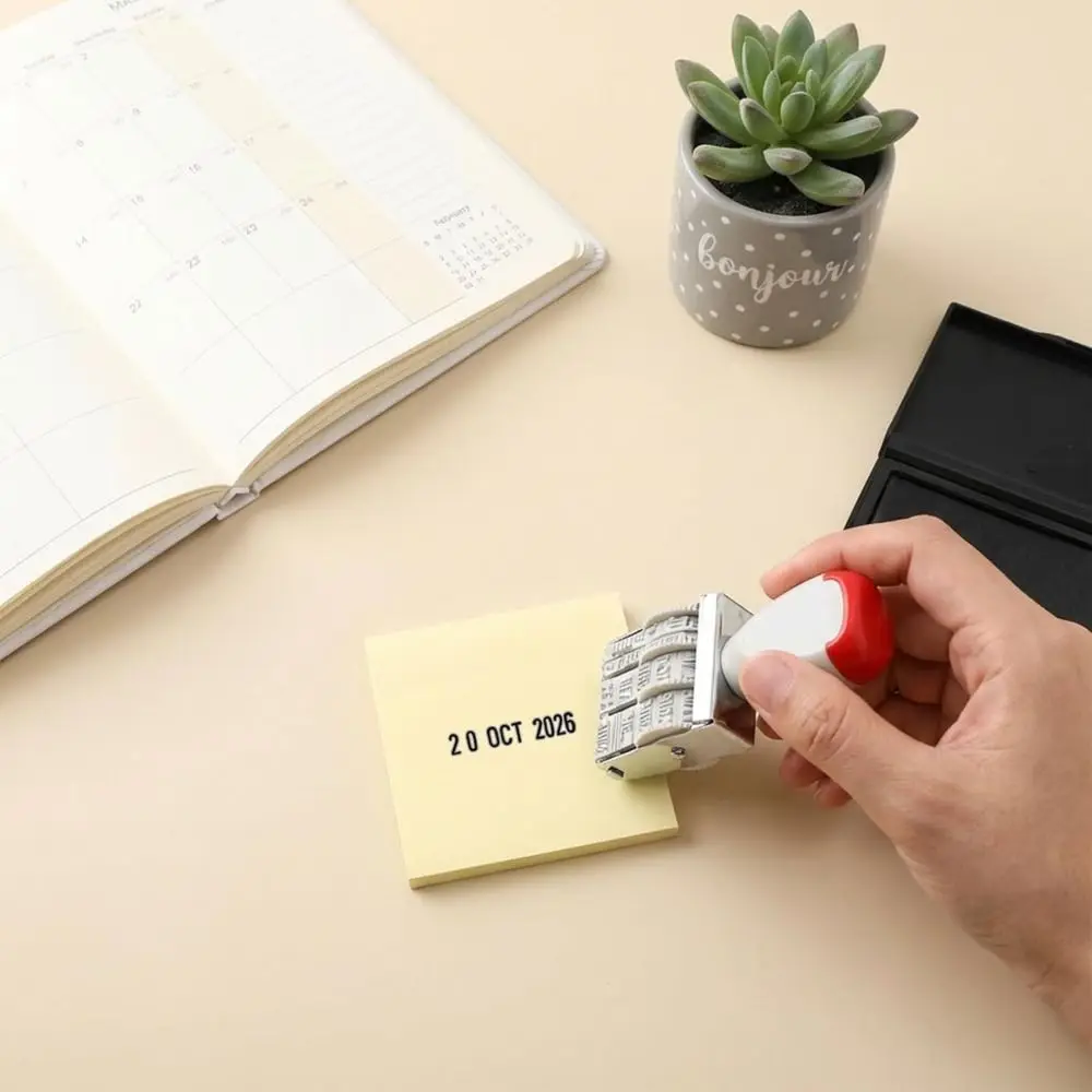 Practical Digital Date Wheel Stamp Adjustable Clear Imprint Date Rotating Stamp Handmade Decoration Stamp