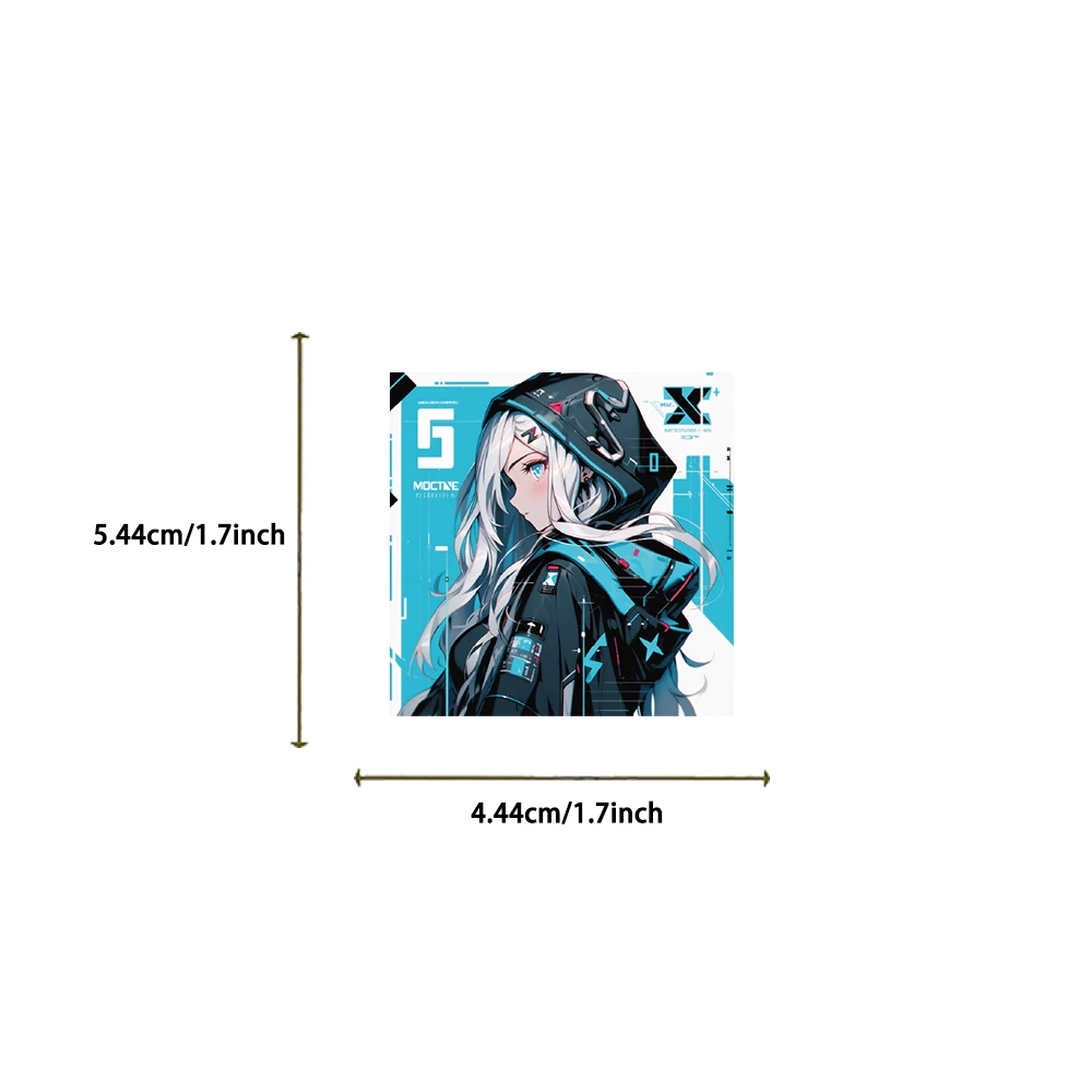 62PCS Cyberpunk Girl Illustration Sticker Personalized Creative Trend Decoration Refrigerator Guitar Helmet Sticker Wholesale