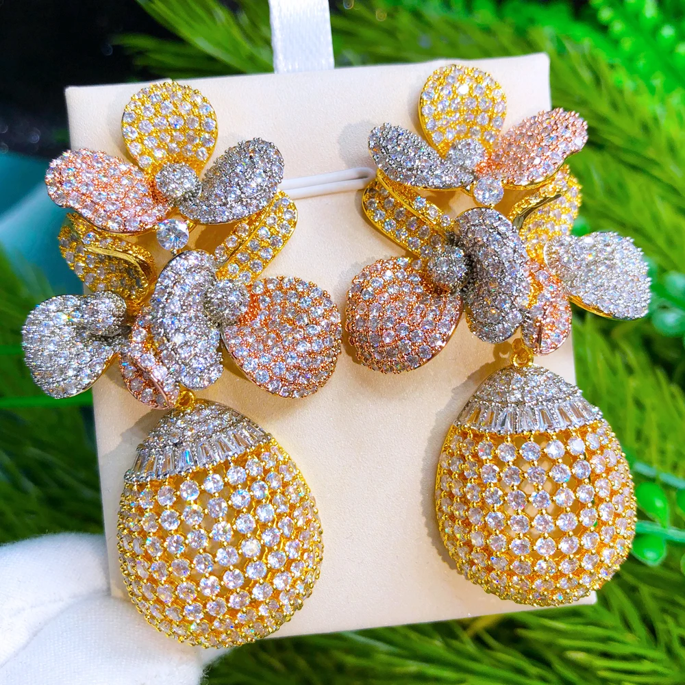 

Модные роскошные женские изысканные ювелирные украшения KellyBola из Дубая с полным кубическим цирконием на свадьбу или годовщину