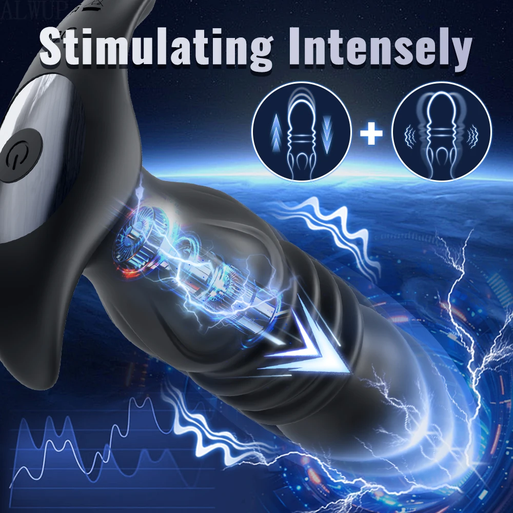 Thrusting الشرج هزاز للرجال جهاز تدليك للبروستاتا APP التحكم الذكور البروستاتا محفز هزاز تلسكوبي المكونات الشرج للكبار
