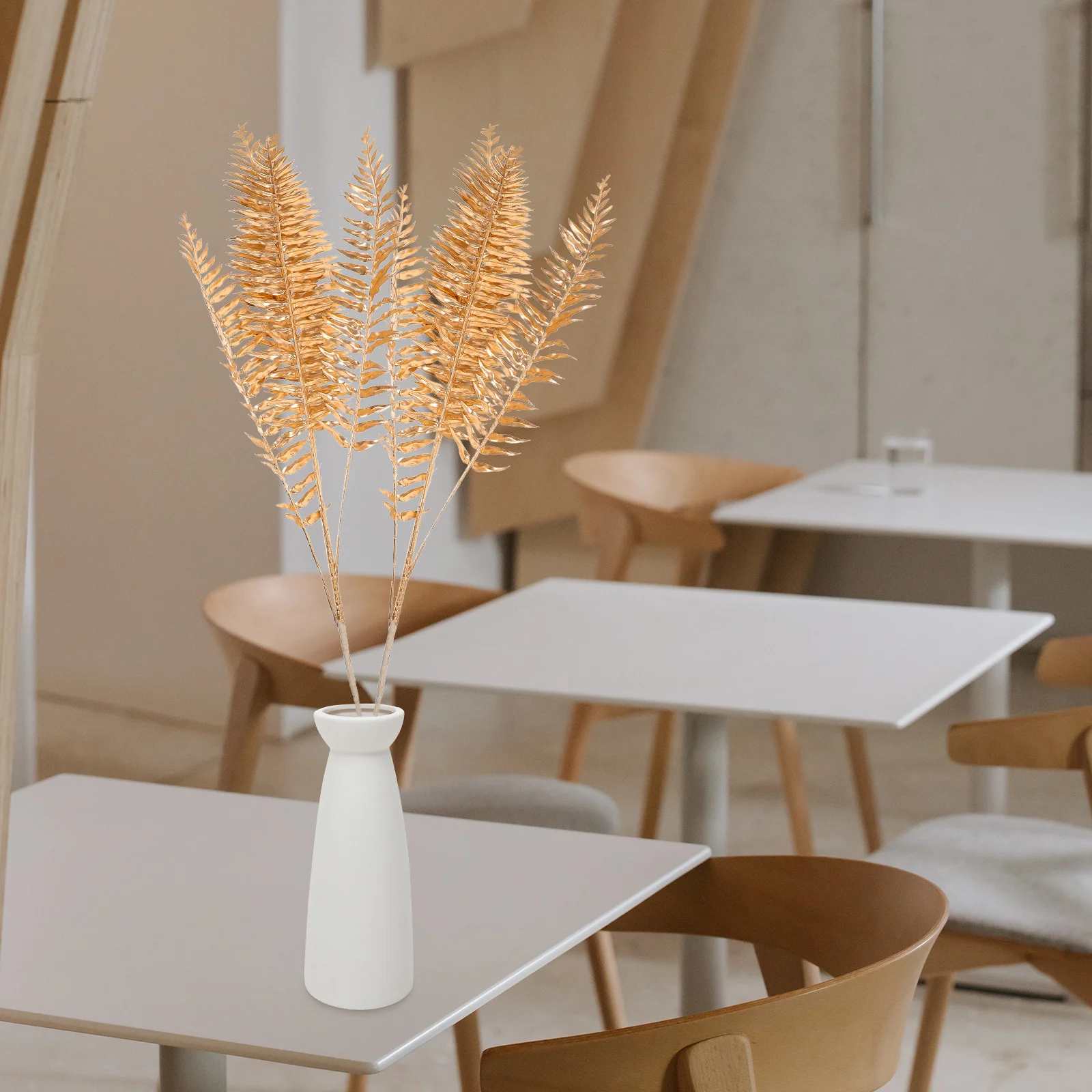 

4Pcs Fake Golden Leaves Branch Simulation Leaf Picks DIY Floral Arrangement Wedding Leaf Decor Home Decoration