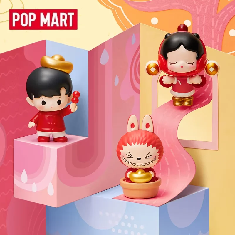 

POPMART POP BEAN Horse Year Limited Edition Mamafufu Mini Doll Series Blind Box Toys Anime Action Figure Surprise Mystery Box