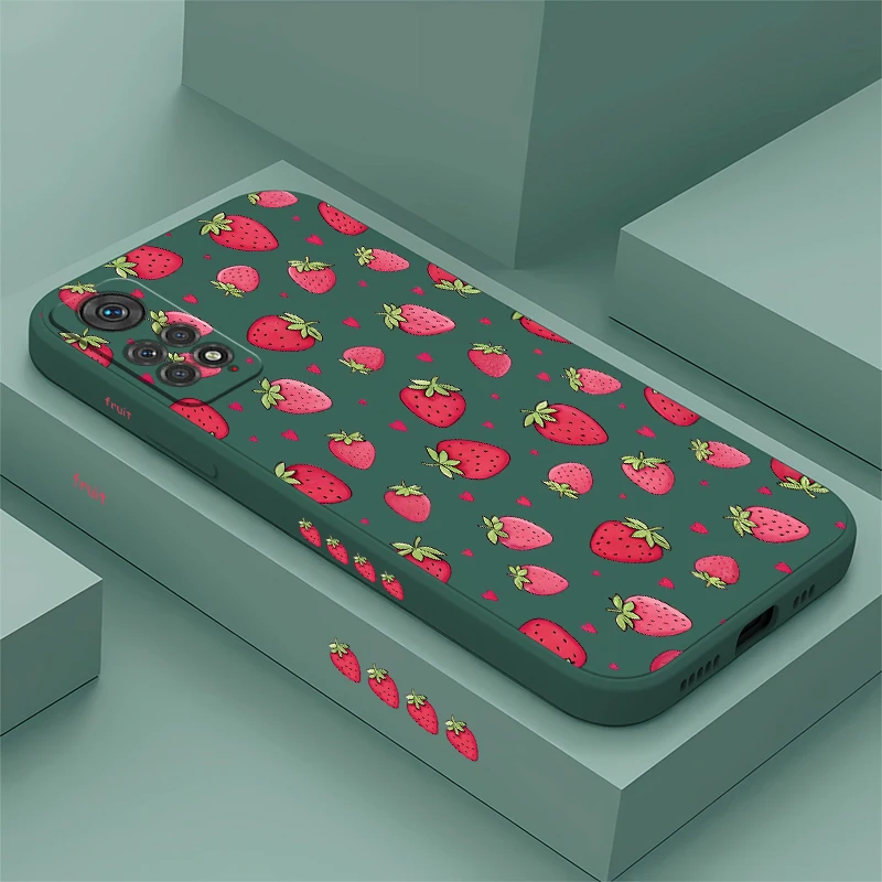 

Love Heart Strawberry Print Phone Case For Redmi Note K90 Pro Max K60 Ultra K70 K40 Pro Plus K30i K30 5G Racing Silicone Cover
