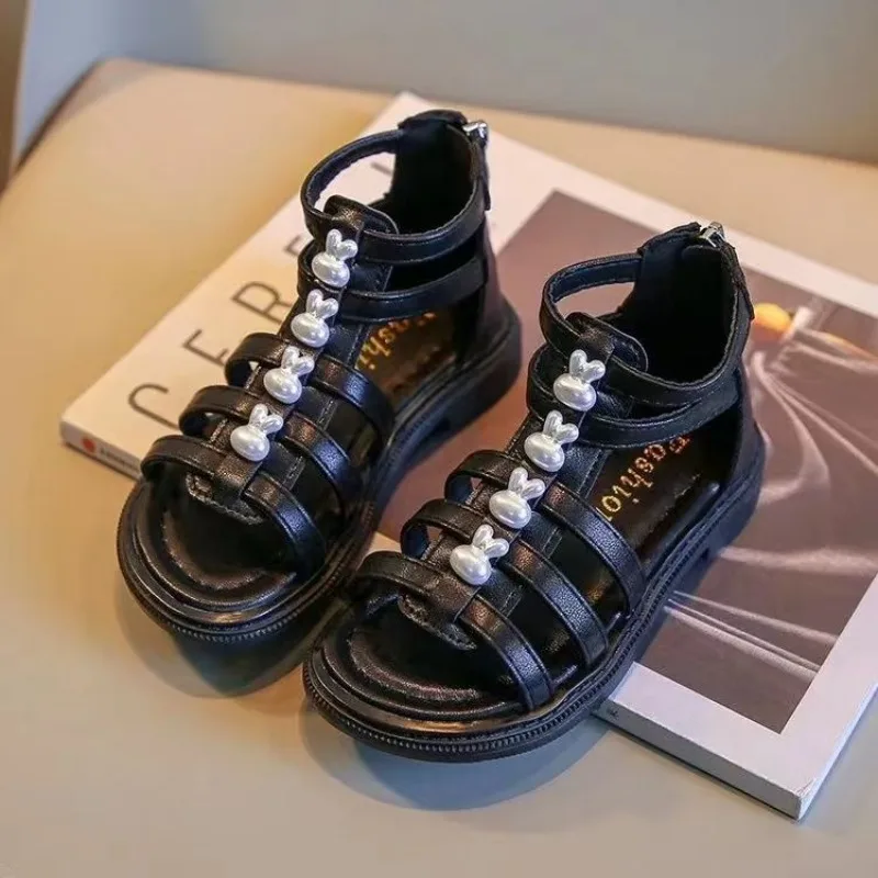 

Girls High-Top Roman Sandals 2026 Spring Summer New Korean Fashion Princess Shoes