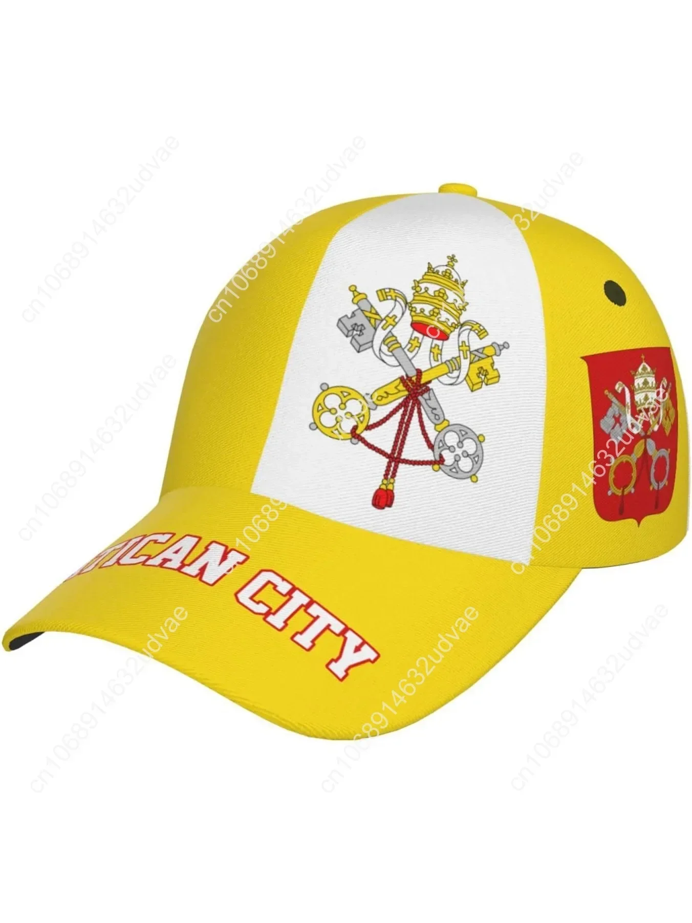 

Vatican City Flag Baseball Cap 3D Full Print Adult Unisex Adjustable Hat Soccer Patriotic Caps