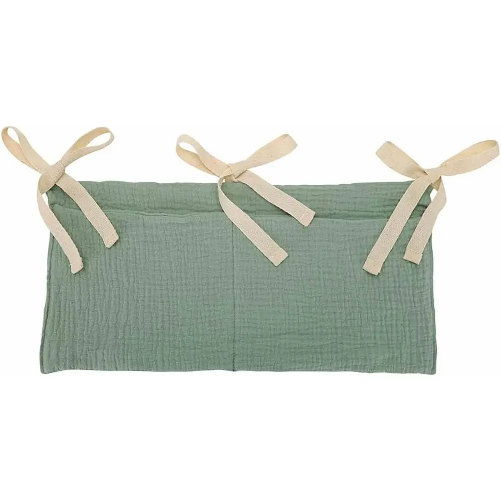 Bolsa de Almacenamiento Colgante para Cuna de Bebé, 2 Juegos de Organizadores para Cunas y Juguetes (Verde)