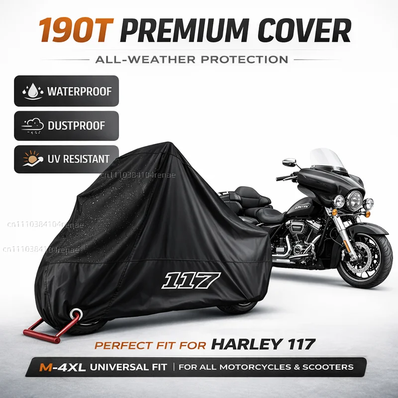 

For Harley Softail Low Rider ST FXLRST FXRST Breakout Touring CVO 117 190T Motorcycle Cover Waterproof Dustproof UV Protection
