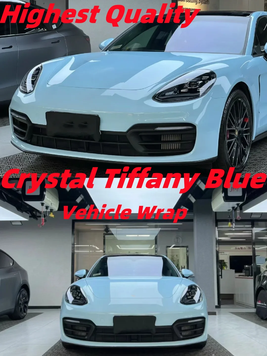 

Highest quality Crystal Tiffany Blue wrapping film Vinyl Wrap Vehicle Wrap Car Wrap Bubble Free Car Decoration TPU