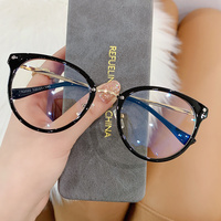 New Round Trendy Unisex Anti-radiation Spectacle Frames Women Vintage Style Men Popular Metal Clear Lens Anti-blue Glasses Frame