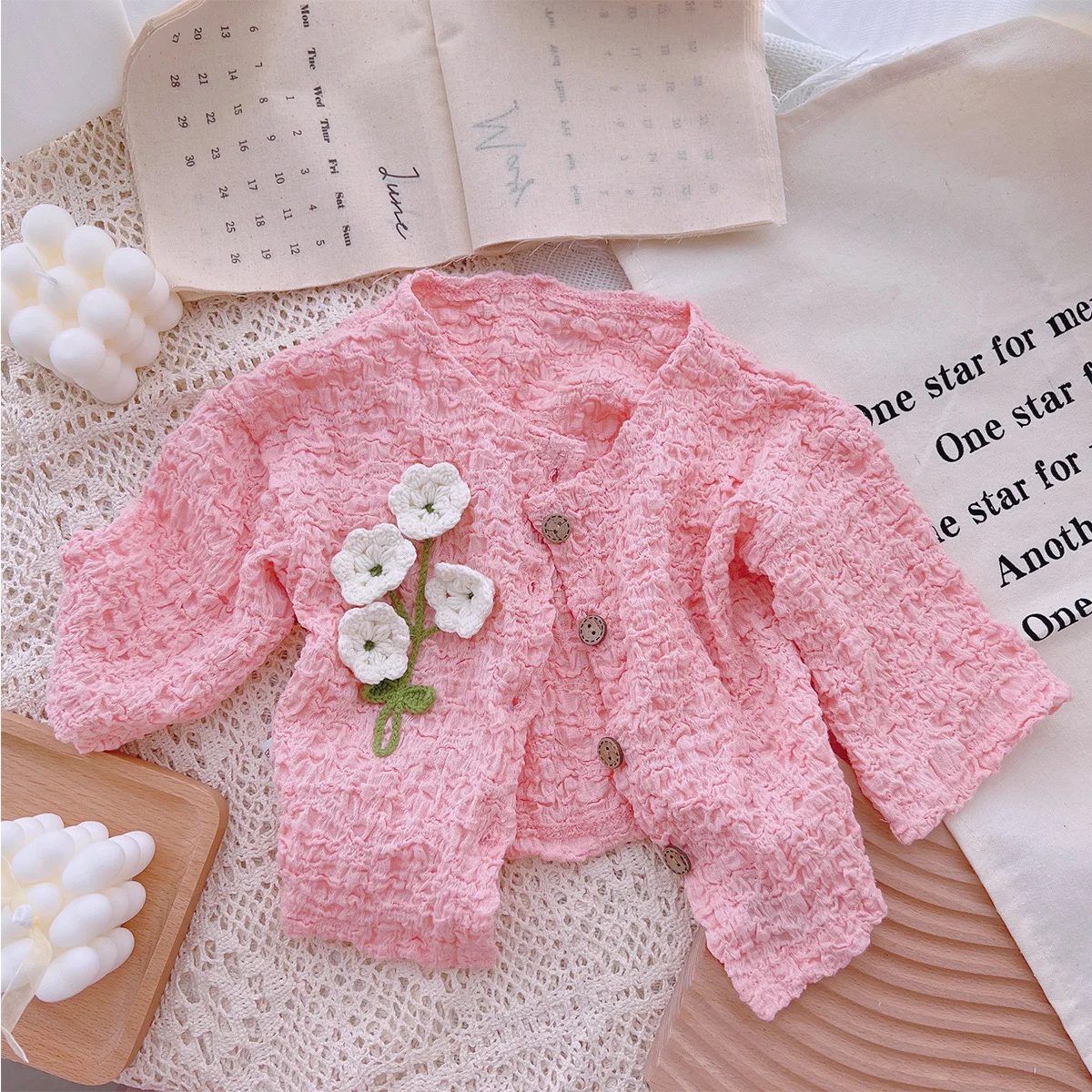 New Baby Thin Jacket Spring Autumn Summer Baby Cardigan Children's Bubble Elastic Loose Sunscreen Air Conditioning Shirt