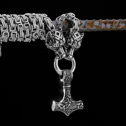 New Design Stainless Steel Retro Thor's Hammer Viking Necklace Nordic Men's Odin Celtic Pendant Birthday Gift Punk Jewelry Chain