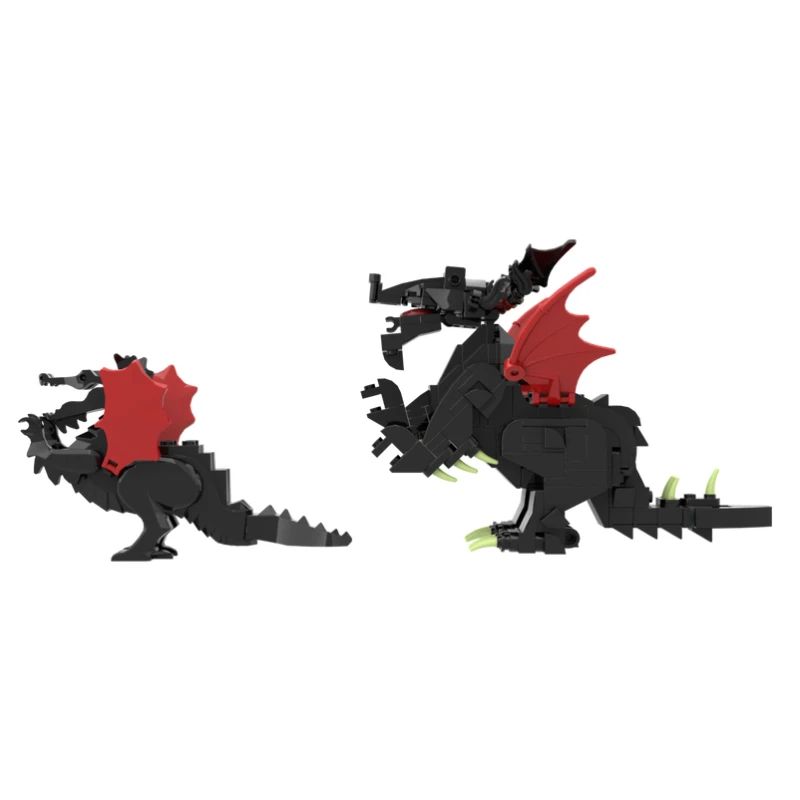 259pcs MOC The Middle Ancient Black Dragon Soldiers Mounts Building Blocks Figures Bricks Particle Toy  Gift MOC-177549