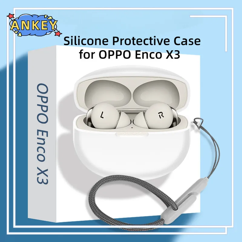 Case for OPPO Enco X3 Protective Case Nylon Lanyard Soft Cover Shells Anti Dust Sleeve Hand Rope Strap Accessories