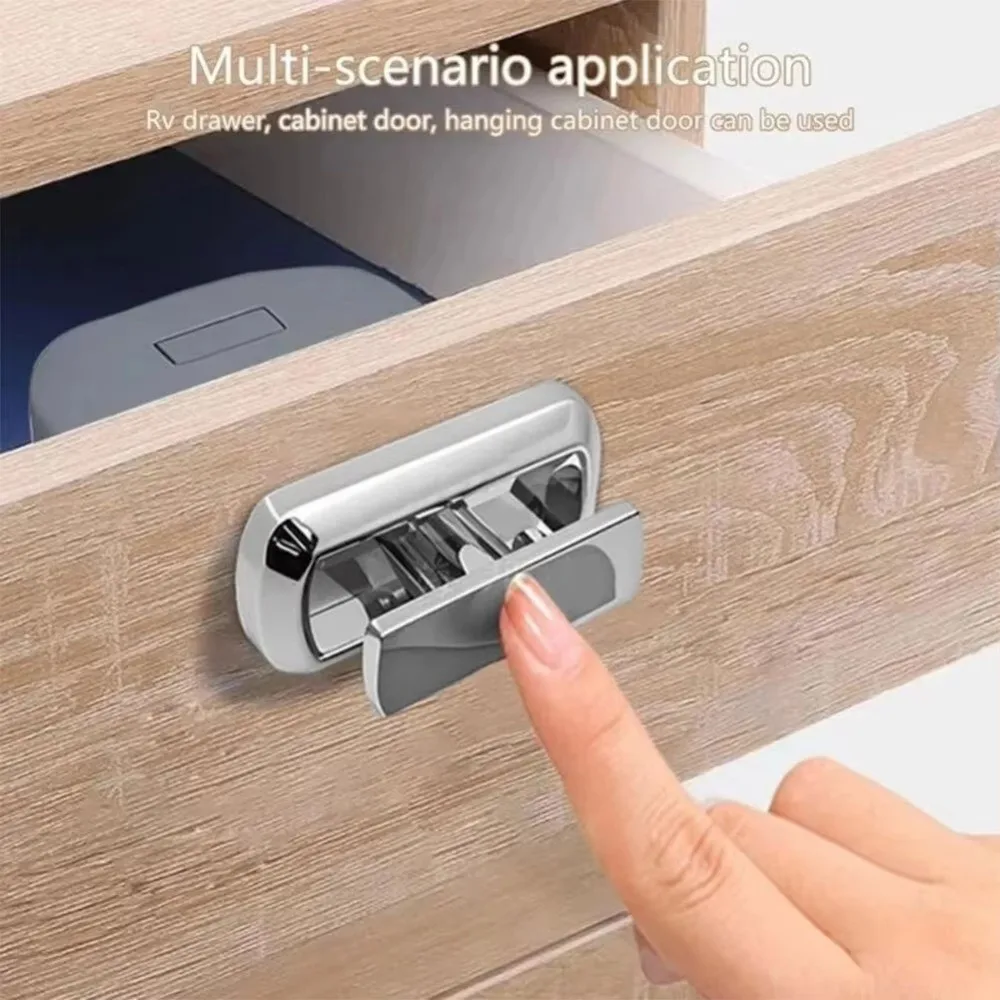 Replacement Drawer Lock Catch Chrome Shock Resistant Drawer Cabinet Lock Catch Drawer Catch Lock Cupboard RV Caravan Accessories