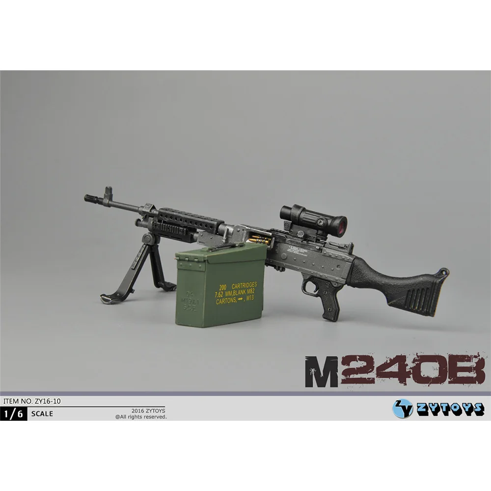 ZYTOYS 1/6 Scale M240B Machine Gun ZY16-9/10 For 12inch Action Figure Soldier Army Military Weapon Model Gifts In Stock