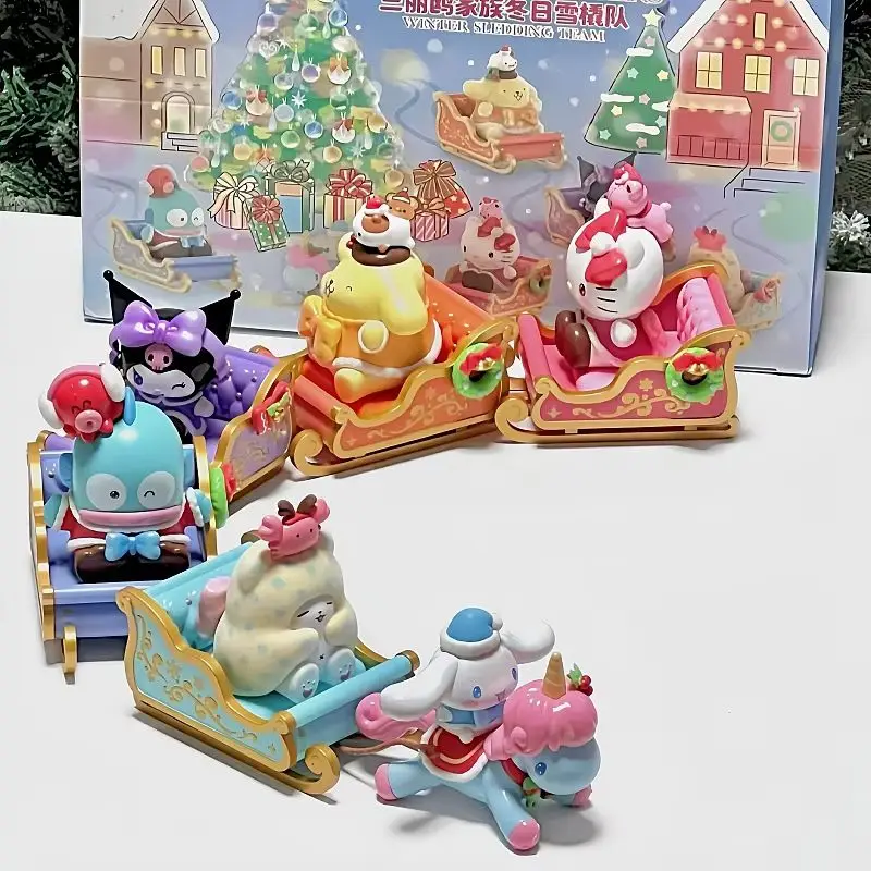 Boîte ennemi de l'équipe de transporteurs sleigh d'hiver familial, cadeau de Noël ChimPlay, boîte mystère, modèle mignon, statue, décor d'ornement de maison, en stock