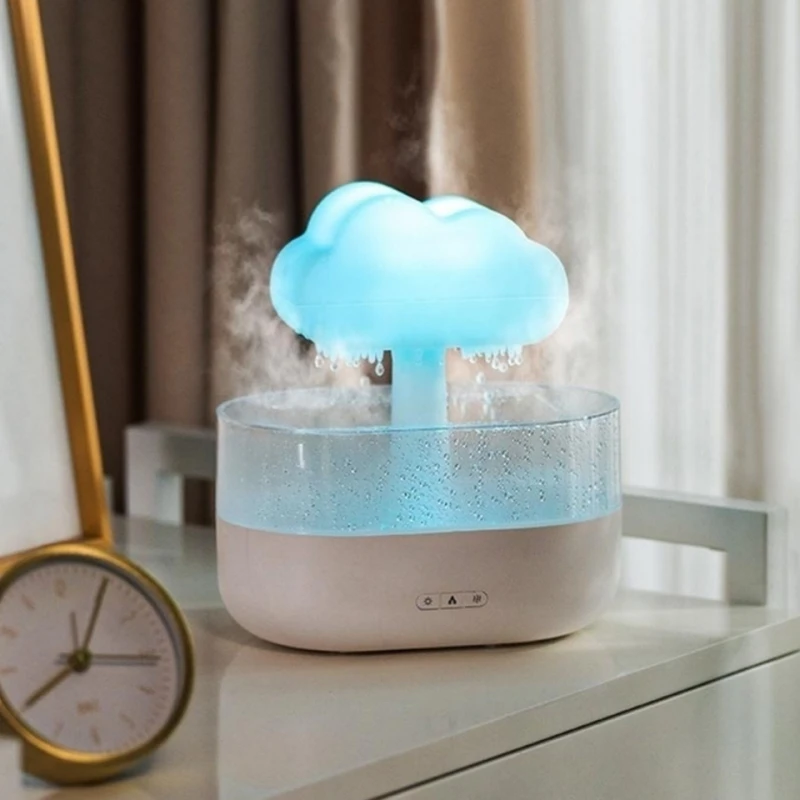 

Rain Cloud Night Light Humidifier with Raining Water Drop Sound 7 Color LED Light Essential Oil Diffuser Home Yoga Air Freshener