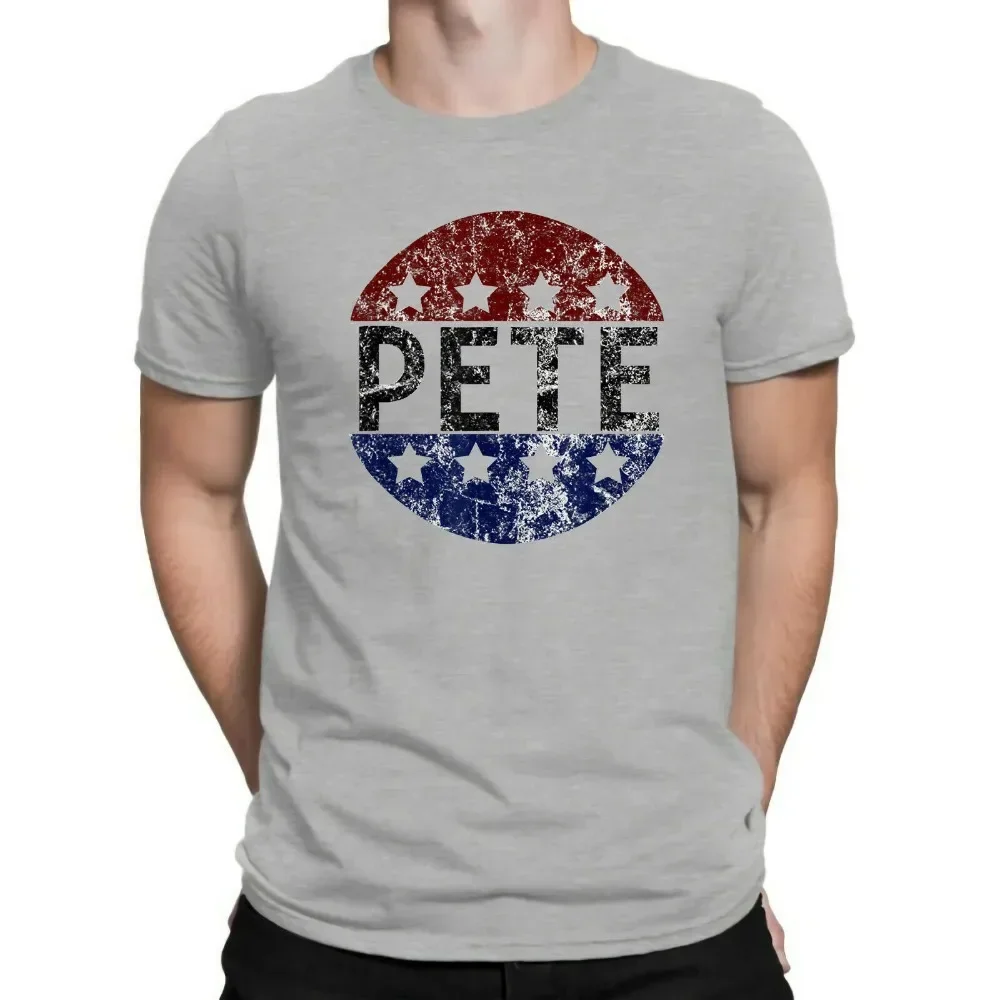 Pete 2020 Shirt Pete Buttigieg for President Vintage T Shirt Men's White Grey Tee Newest O-Neck Cotton Comfortable Homme Shirt