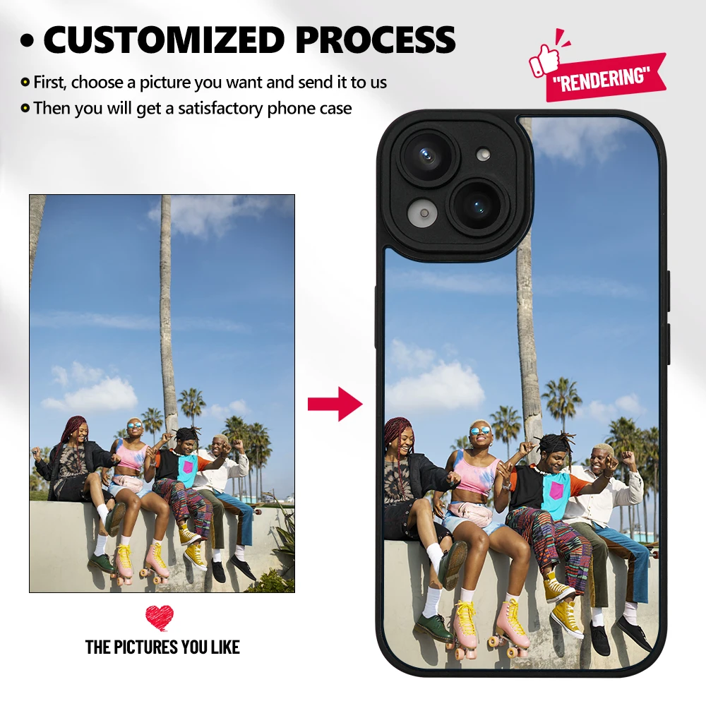 Customizable DIY Personalized Photo phoneCase Made Of TPU Material, Shockproof phone CaseProtector For iPhone 11 12 13 14 15 16