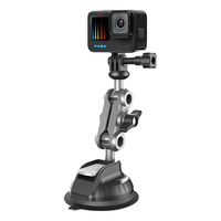 Car Suction Cup Phone Action Camera Holder 1/4 Inch Vehicle Windshield Holder 360 Adjustable for Insta360 Phone Action Camera