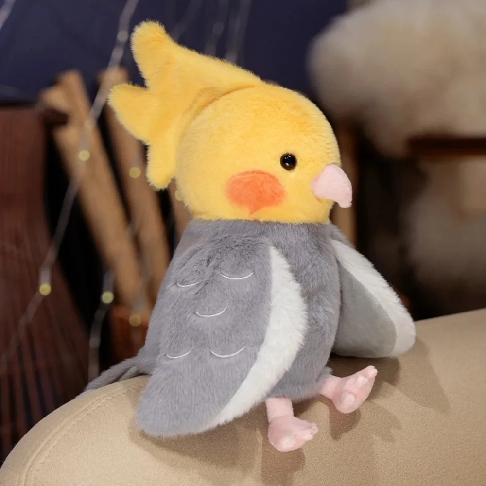 การศึกษานกตุ๊กตาหุ่นมือ Budgerigar Cockatiel เกม Props 20 ซม.พระภิกษุสงฆ์ Parakeet Fluffy Parrot ตุ๊กตาเด็ก