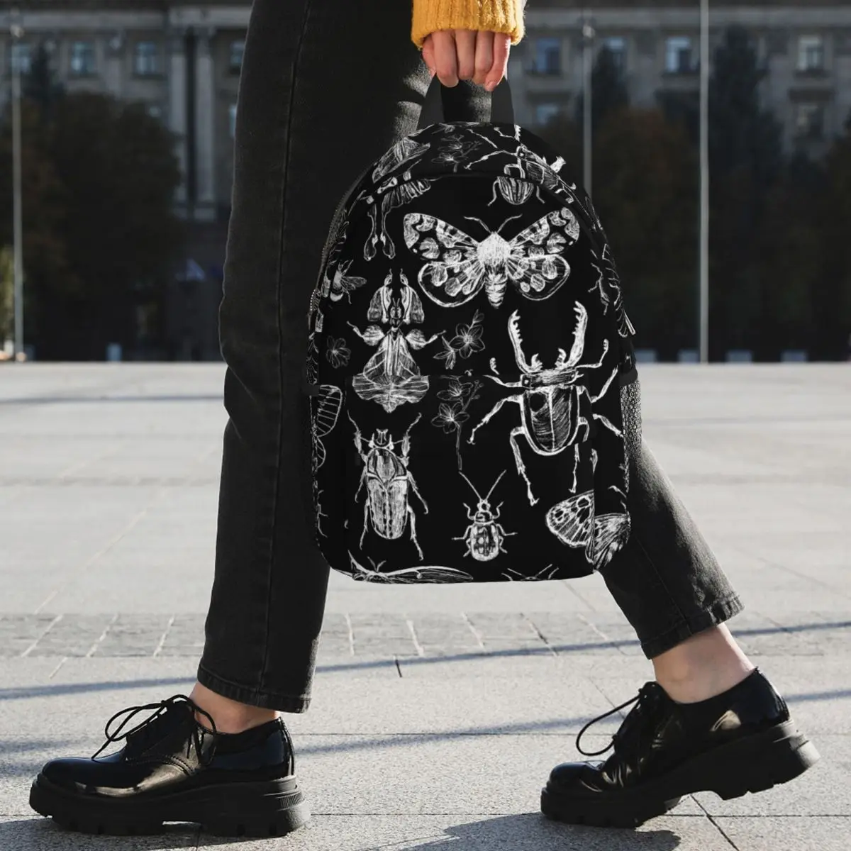 Vintage Insect Bug Themed Backpack Student BookBag Children School Bag Laptop Shoulder Bags for Men Women