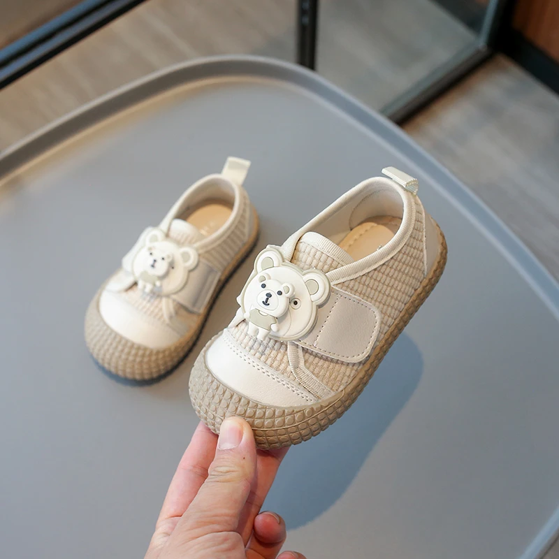 Baby Girls Boys Casual Shoes Cartoon Bear Children Sneakers Anti Slip Soft Sole Kids Shoes Spring Autumn Infant Toddler Shoes